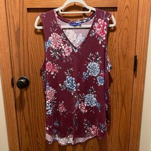 Apt. 9 Maroon Sleeveless Blouse XL